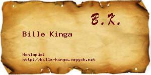 Bille Kinga névjegykártya